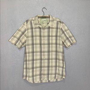 Quiksilver plaid shirt sleeve button down shirt